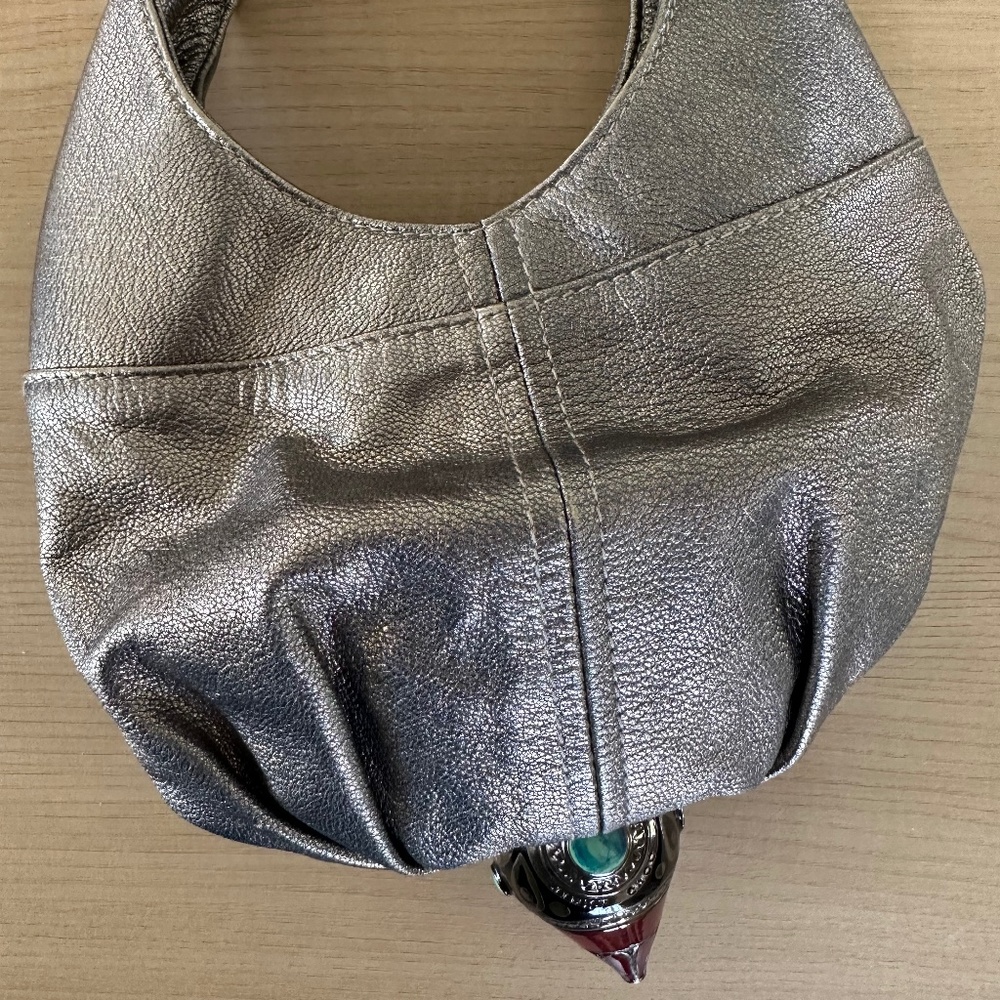 Jimmy Choo Pewter leather mini purse